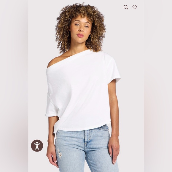 Nuuds Classic White Off The Shoulder Tee - Picture 1 of 10
